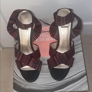 Impo Red and Black Strappy Heels …Snazzy with any outfit